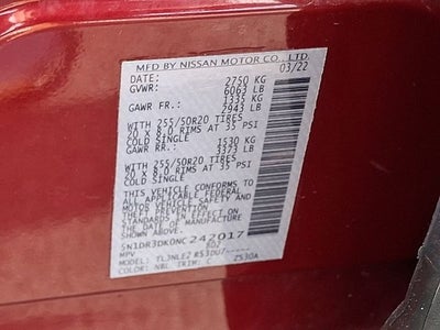 2022 Nissan Pathfinder Platinum
