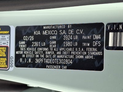 2026 Kia K4 LXS
