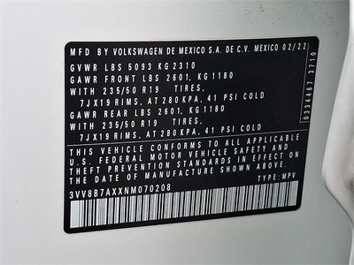 2022 Volkswagen Tiguan 2.0T SE R-Line Black