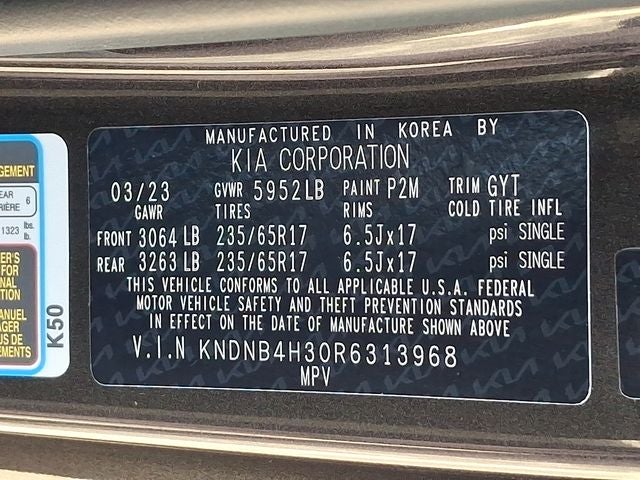 2024 Kia Carnival LX Seat Package